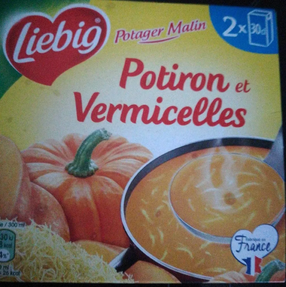 Soupe Potiron et Vermicelles