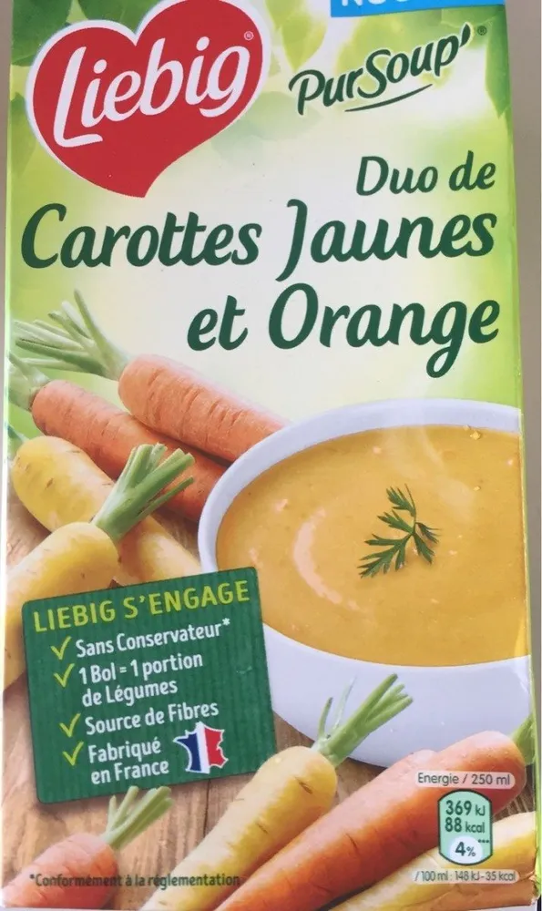 soupe carottes jaunes et orange