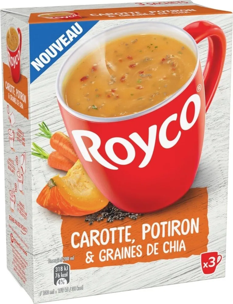Soupe carotte, potiron & graines de chia
