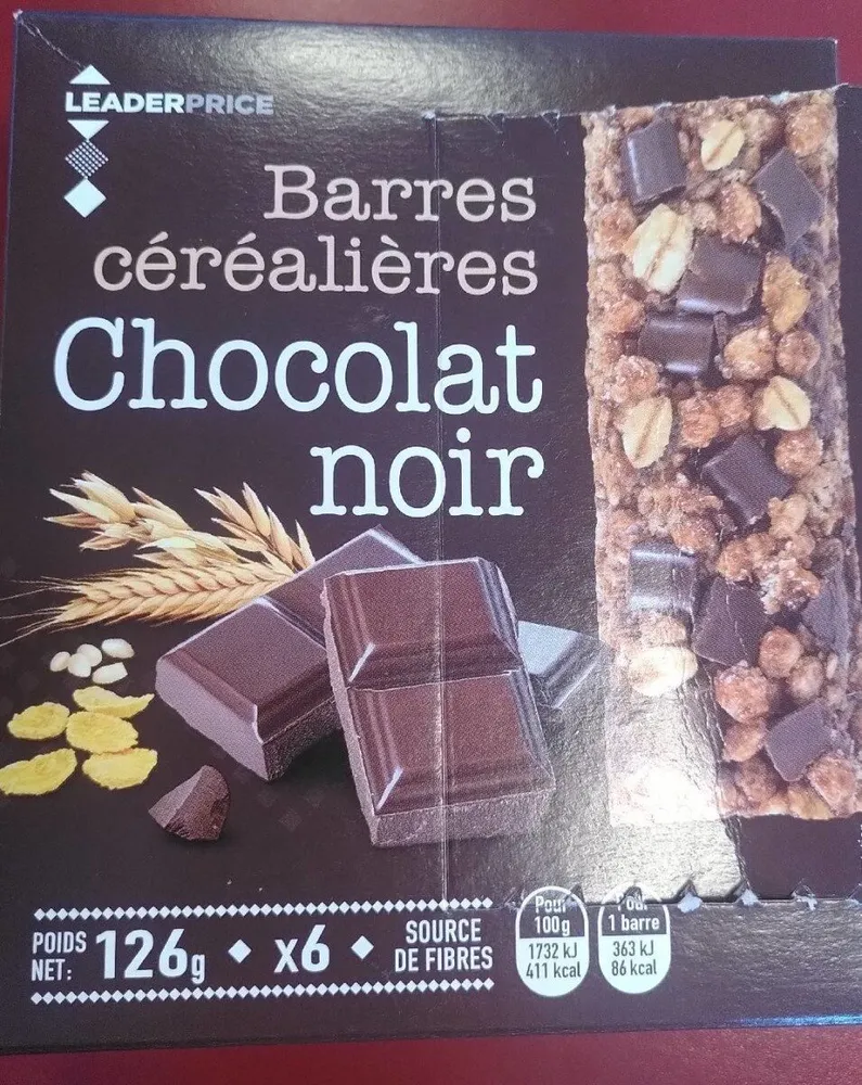Barres céréalières Chocolat noir