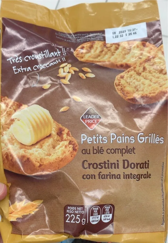 Petits pains grillés au blé complet