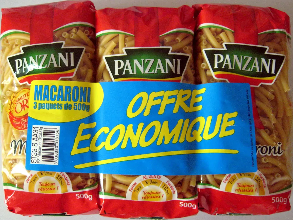 Pâtes alimentaires Macaroni au blé dur qualité supérieure