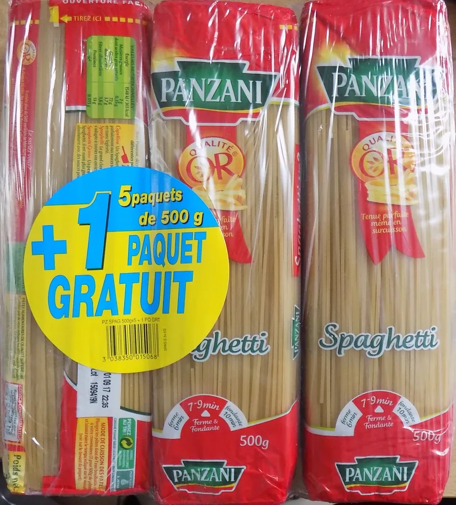Spaghetti (Lot de 5 paquets de 500 g + 1 Gratuit)