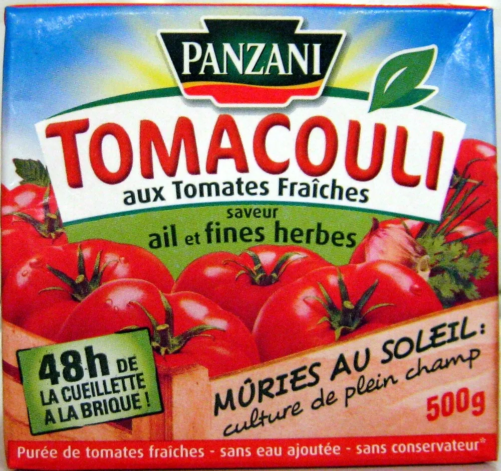 Tomacouli aux Tomates Fraîches saveur ail et fines herbes 500 g