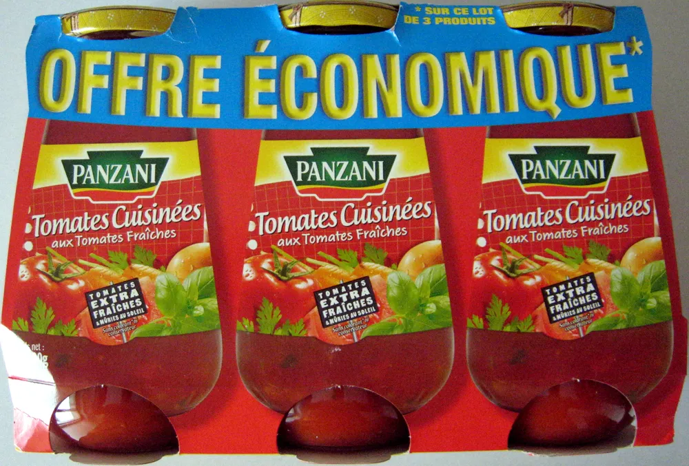 Sauce tomates cuisinées aux tomates fraîches (lot de 3 x 400 g) Panzani