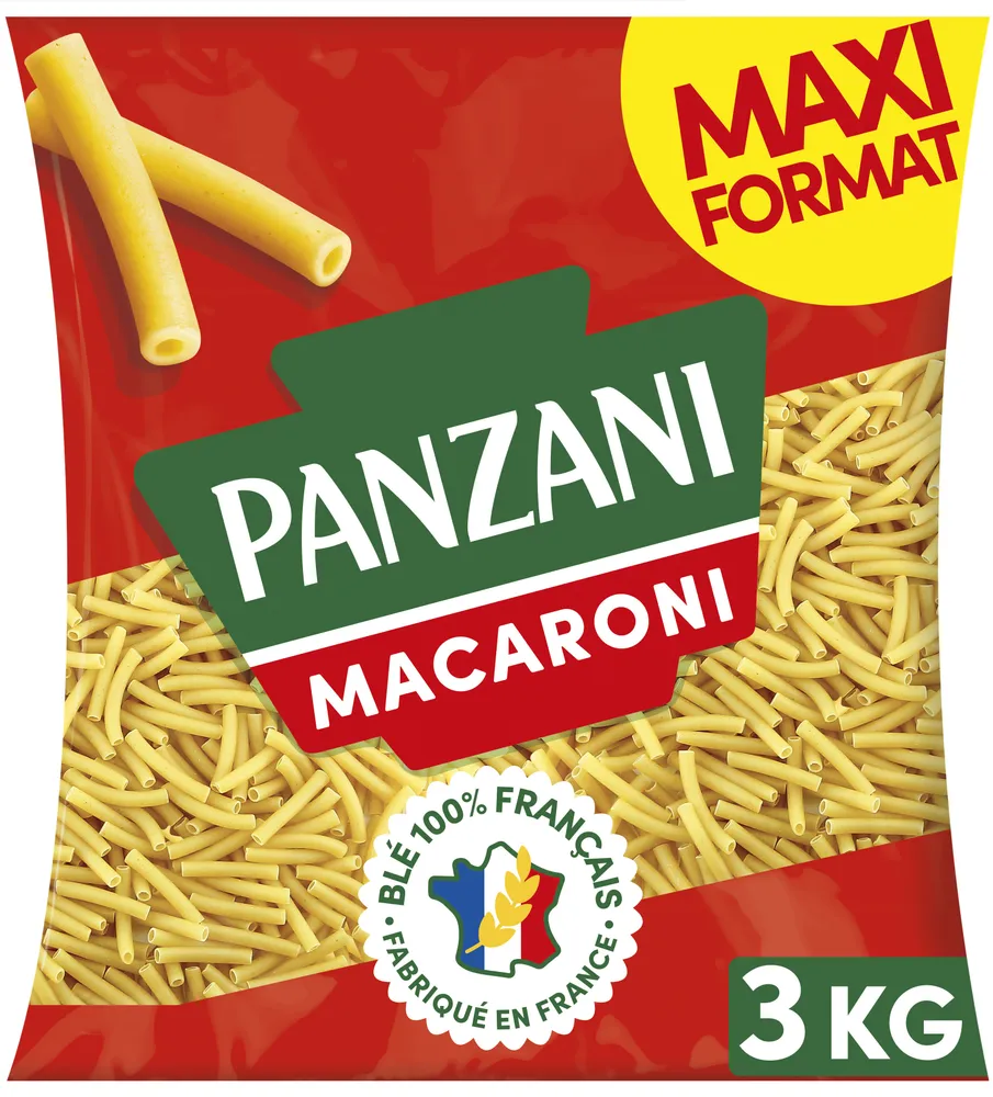 Pates panzani macaroni 3 kg
