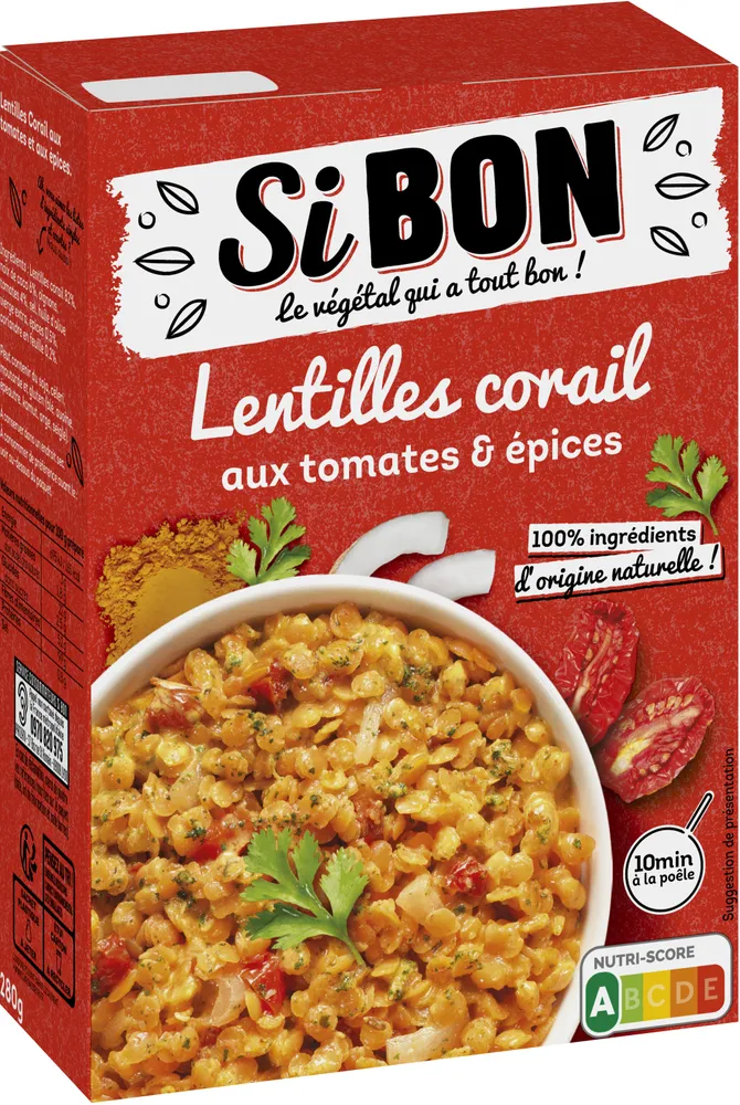Lentilles corail aux tomates & épices