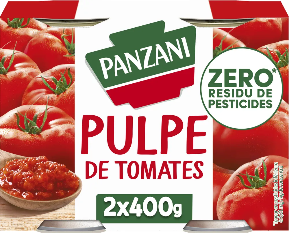 Panzani pulpe fine zero residu de pesticide 2x400g