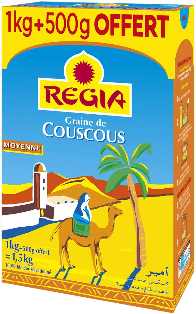 Regia couscous moyen kg + 50% offert