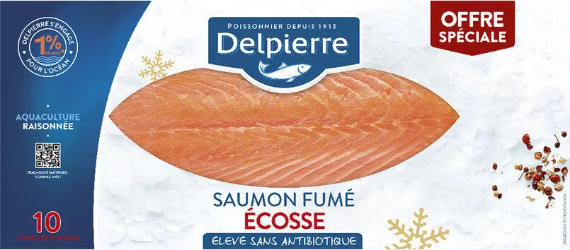 Saumon fumé écosse 10 tranches Delpierre