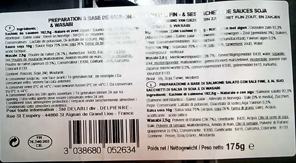 Préparation à base de **** et wasabi