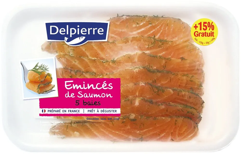 Emincés de saumon 5 baies 140 g