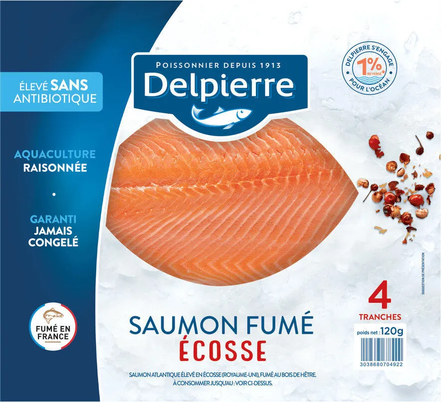 Saumon fumé écosse 4 tranches Delpierre