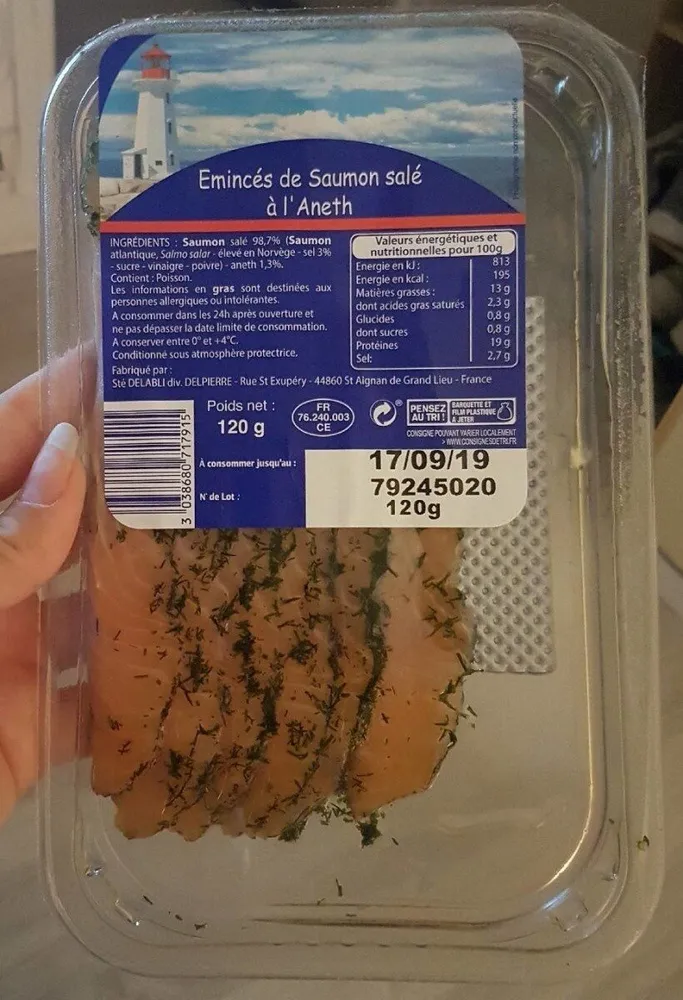 Emincés de Saumon salé à l'Aneth