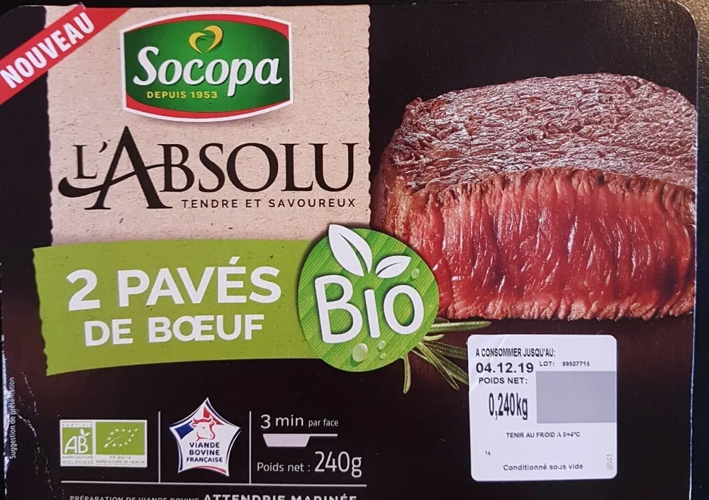 2 pavés de bœuf bio