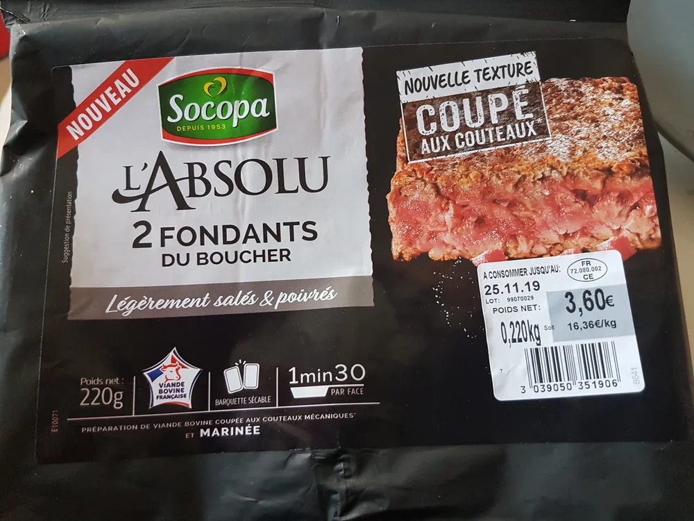 L'absolu 2 fondants du boucher