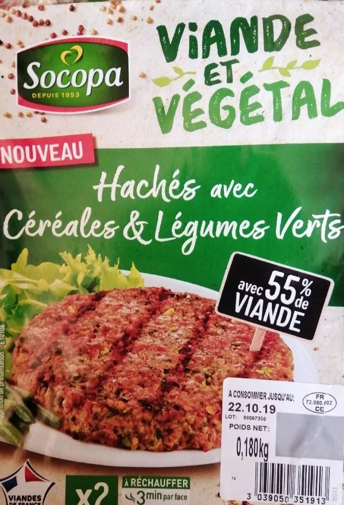 Hachés avec céréales et légumes verts