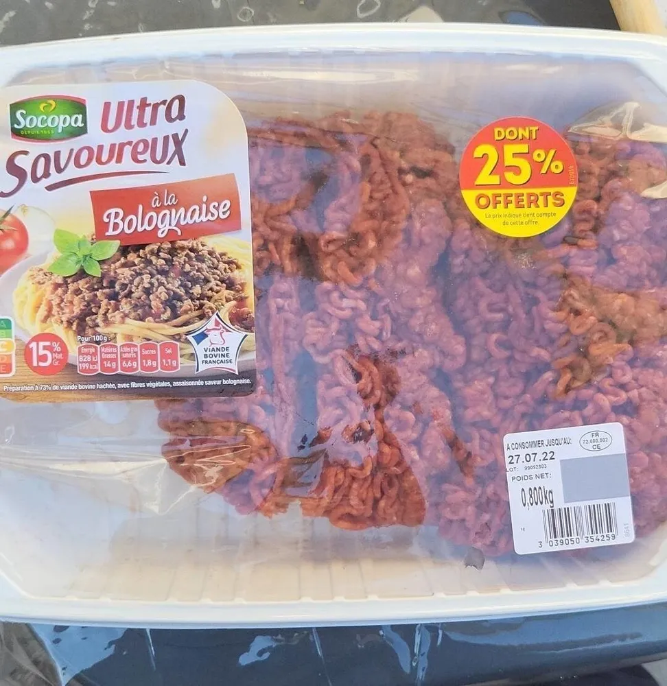 Socopa ultra savoureux à la bolognaise