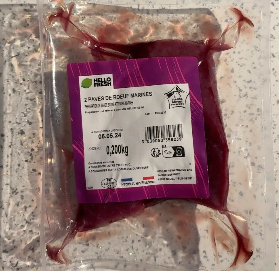 2 pavés de boeuf marinés