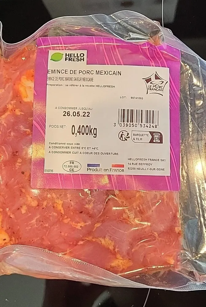 Émincé de porc mexicain