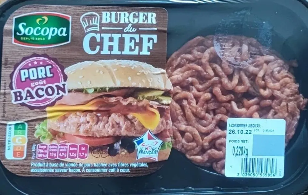 Burger du chef porc goût bacon