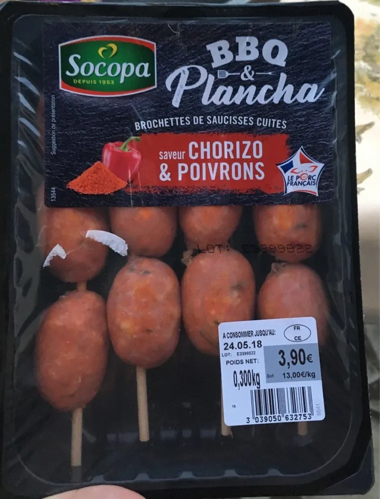 Bbq plancha chorizo poivrons
