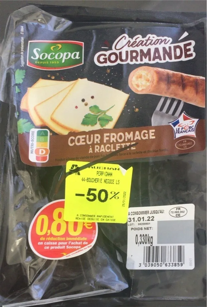 Creation gourmande coeur raclette