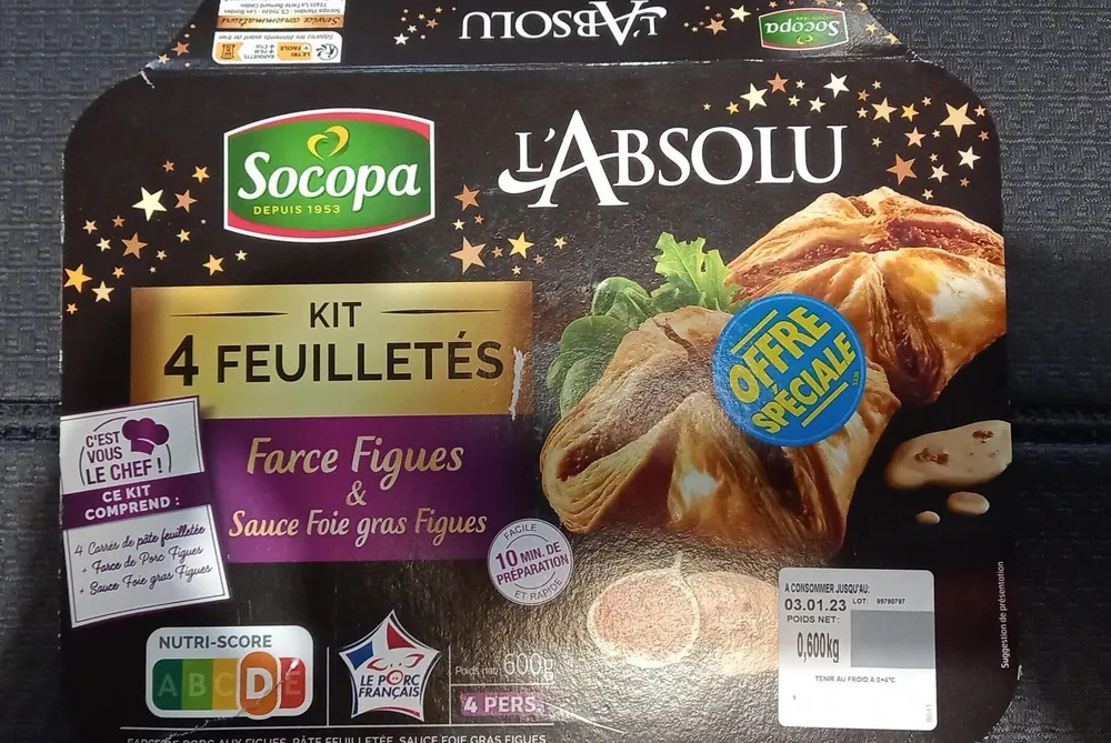 Kit 4 FEUILLETÉS Farce Figues & Sauce Foie gras Figues