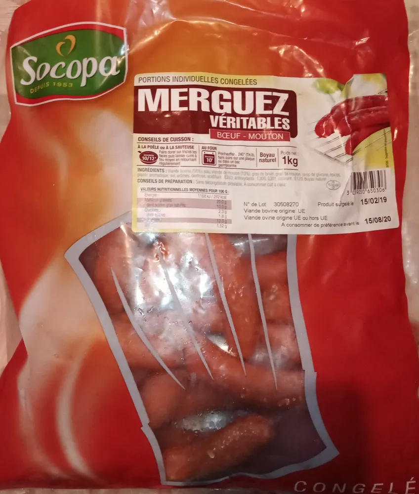 Merguez véritable bœuf - mouton