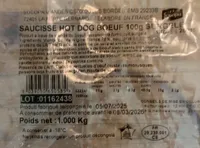 Saucisse Hot Dog Boeuf