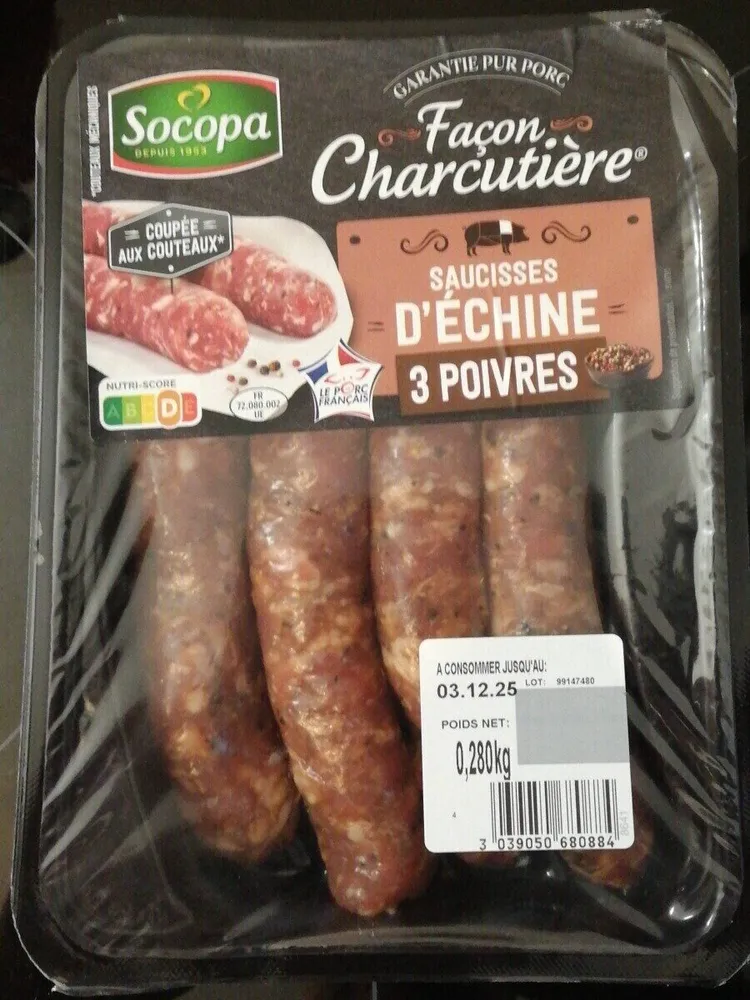 Saucisses d'echine 3 poivres