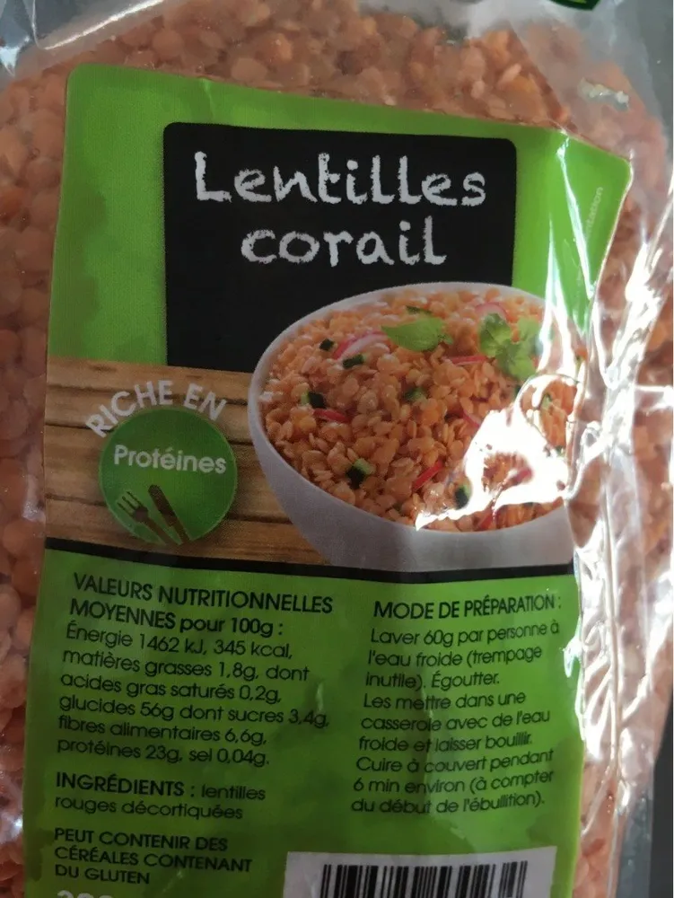 Lentilles Corail