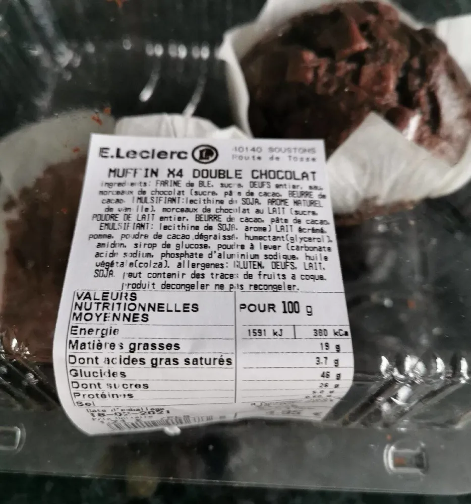 Muffin double chocolat