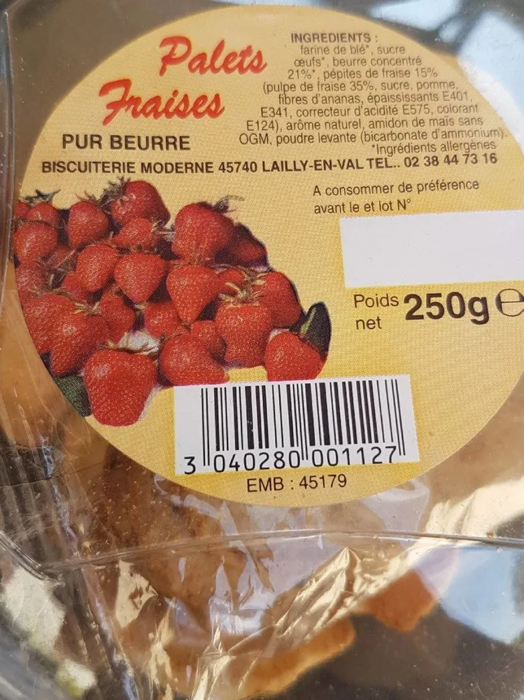 Palets fraises pur beurre