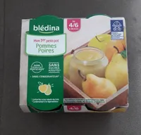 BLEDINA POT FRUITS Pommes Poires 4x130g Dès 4/6 mois