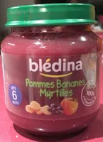 BLEDINA POT FRUITS 4x130g Pommes Bananes Myrtilles Dès 6 mois