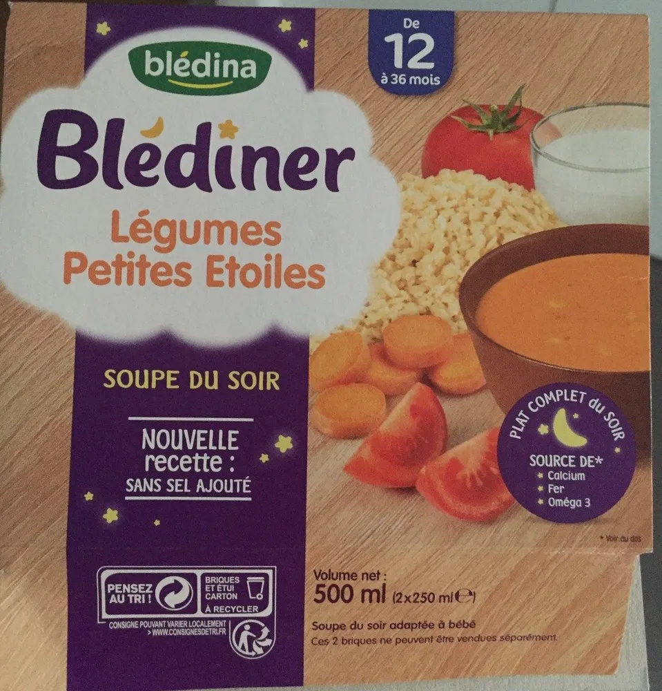 Blédiner, légumes petites étoiles - Soupe du soir