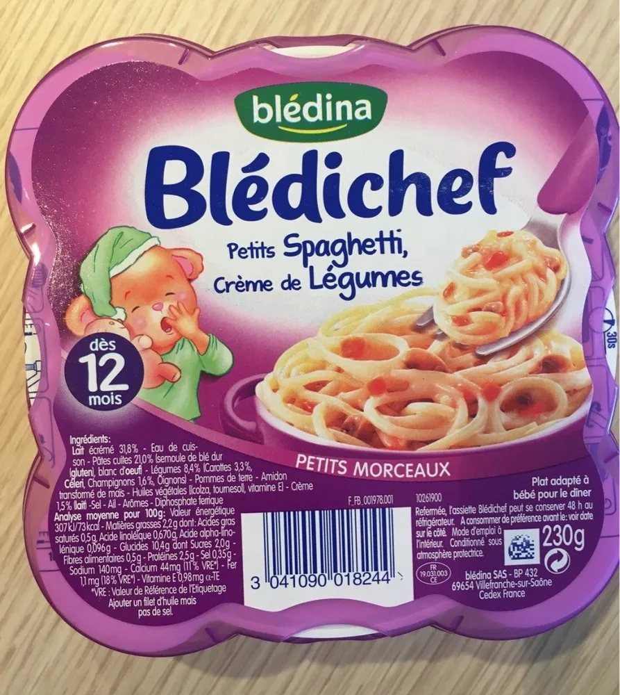 Blédichef - Petits spaghetti crème de légumes