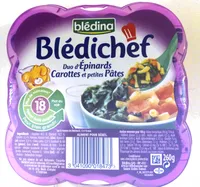 Blédichef - Duo d'épinards carottes et petites pâtes