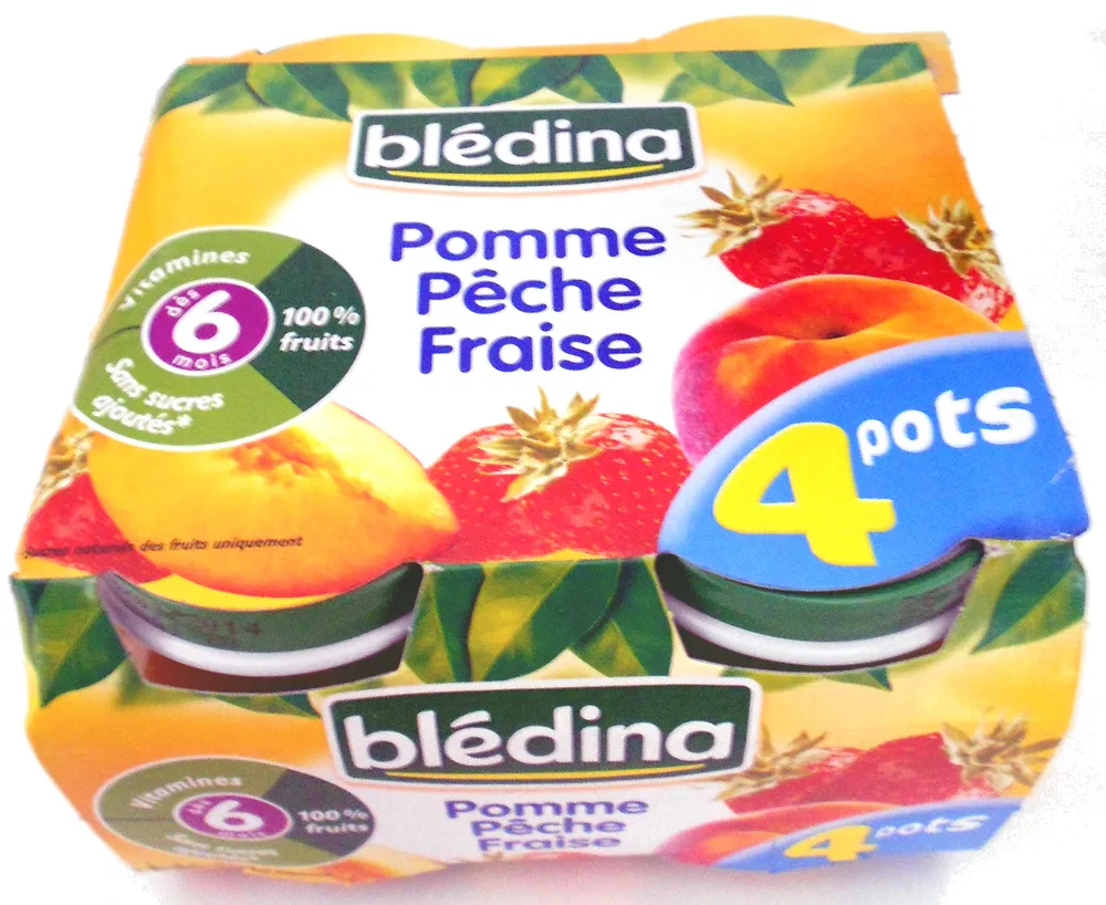 Compote pomme pêche fraise