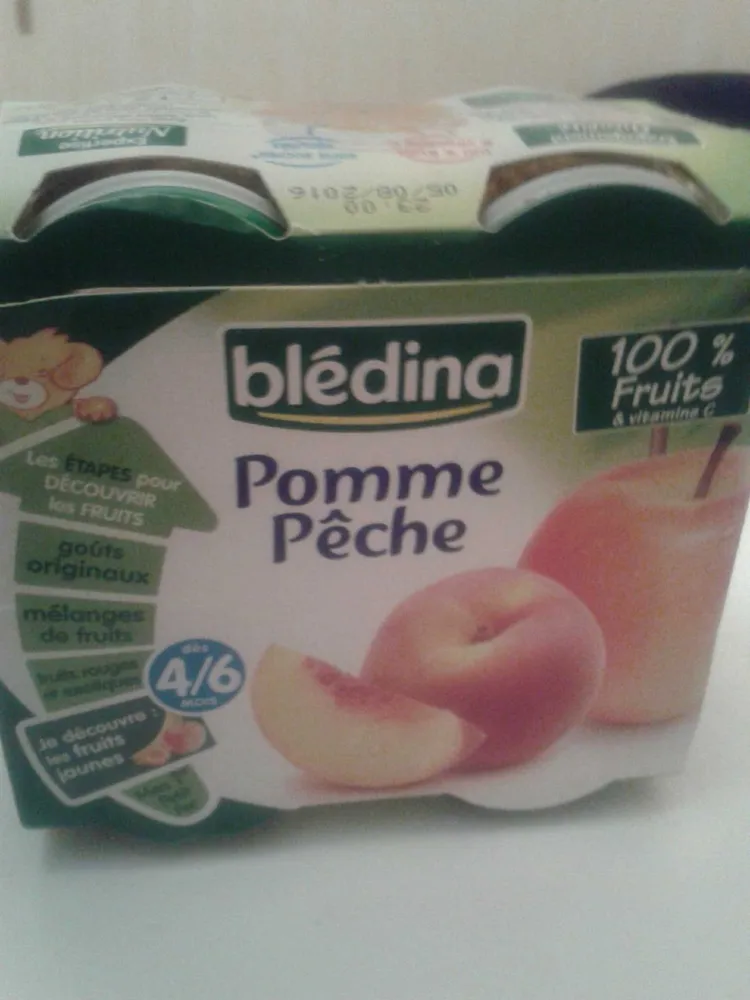 BLEDINA POTS FRUITS Pommes Pêches 4x130g Dès 4/6 Mois