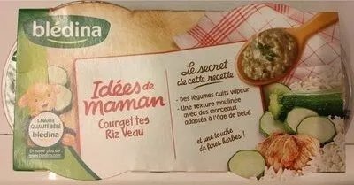 IDEES DE MAMAN BOLS 2x200g Courgettes Riz Veau Dès 12 mois