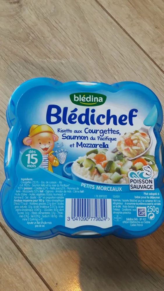 Blédichef Risotto aux Courgettes, Saumon du Pacifique et Mozzarella