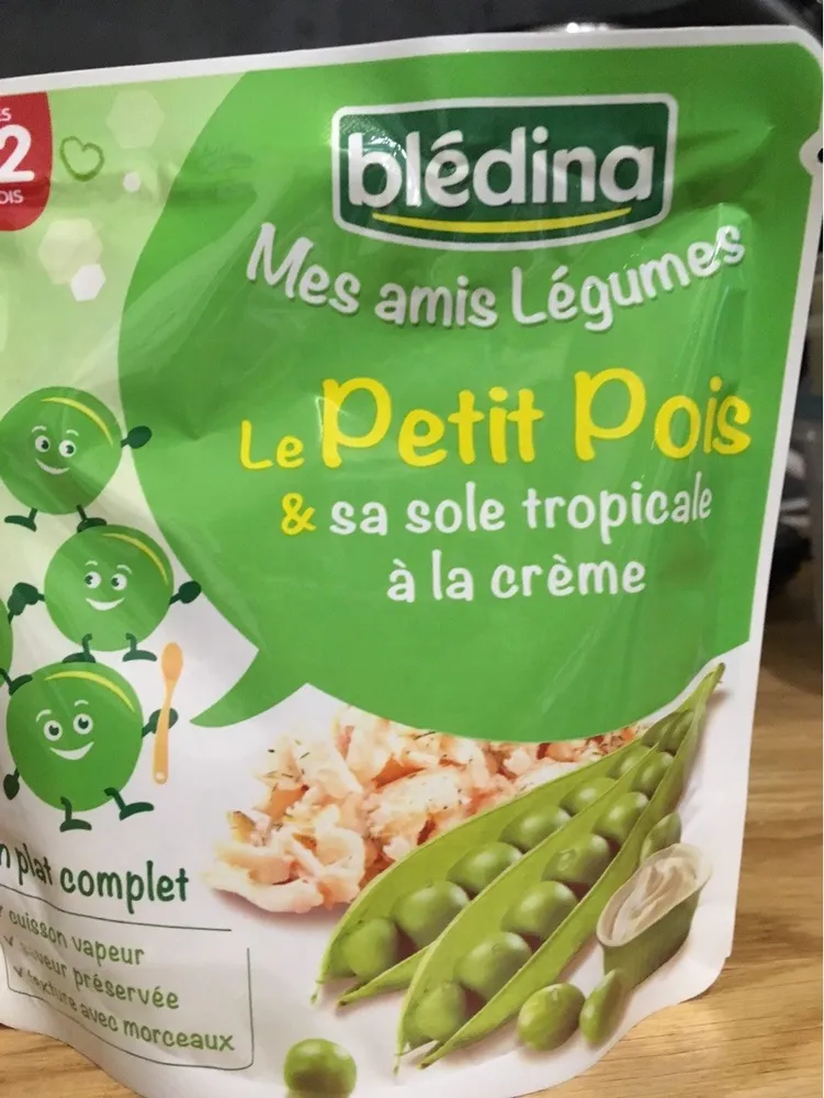 Mes amis légumes - Petits pois & sole tropicale crème, 12M