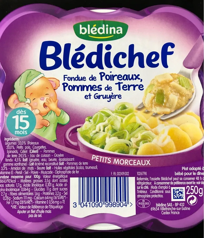 Bledichef Fondue de Poireaux, Pomme de Terre et Gruyère