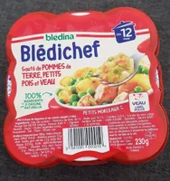 Blédichef sauté de pommes de terre,petits pois et veau