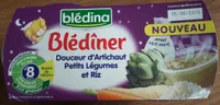 BLEDINER BOLS 2x200g Douceur d'Artichauts Petits Légumes Riz Dès 8 mois