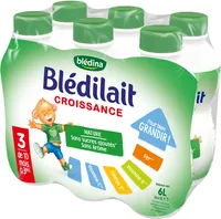 BLEDINA BLEDILAIT 6X 1L CROISSANCE LIQUIDE NATURE De 10 mois à 3 ans