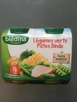 Légumes verts pâtes dinde dès 9 mois, 2x200g