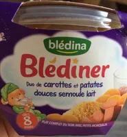 Blediner - duo de carottes et patates douces semoule lait